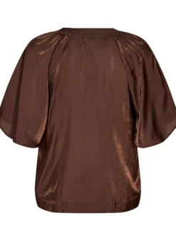 Bluse aus Viskose mit V-Ausschnitt und Zierdetails