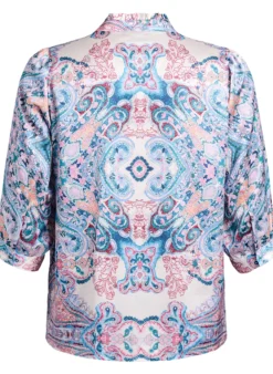 Bluse in Satin-Optik mit Paisleymuster und 3/4-Ärmeln
