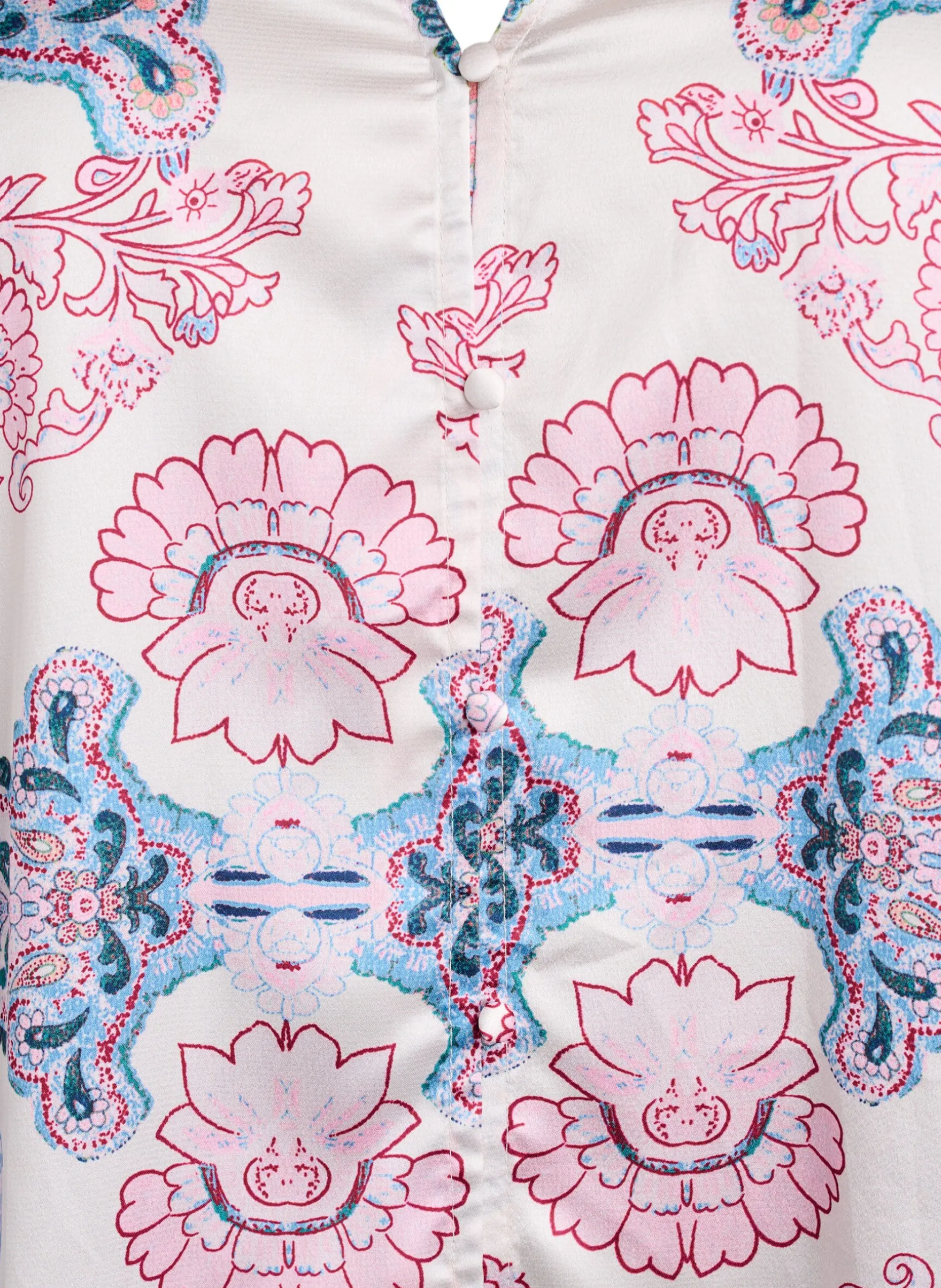 Bluse in Satin-Optik mit Paisleymuster und 3/4-Ärmeln
