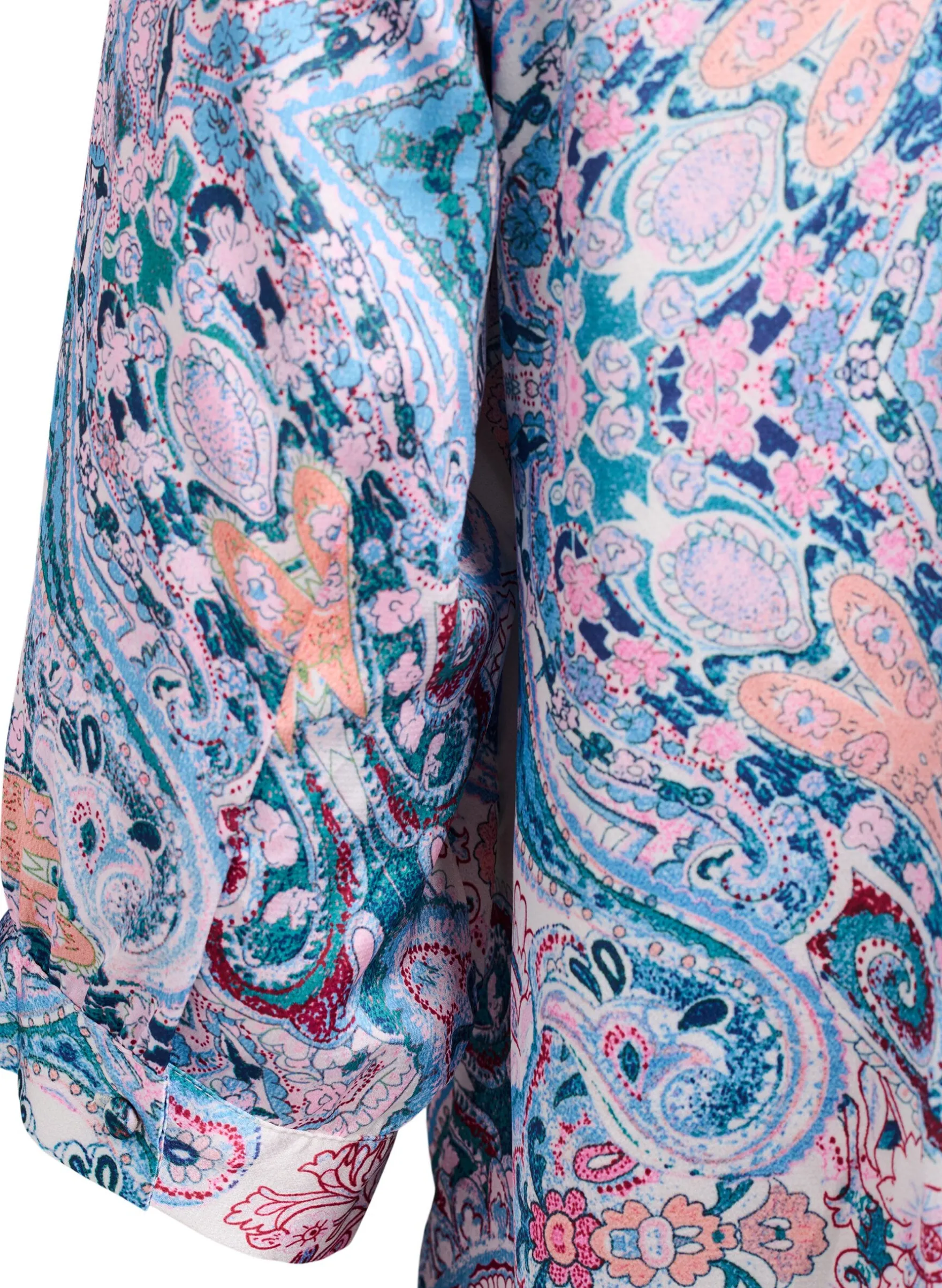 Bluse in Satin-Optik mit Paisleymuster und 3/4-Ärmeln