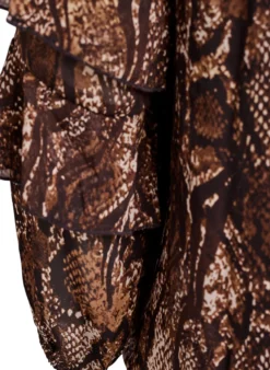 Bluse mit Animal-Print und Rüschen