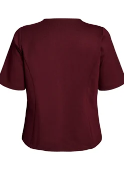 Bluse mit asymmetrischer Wickeloptik und kurzen Ärmeln
