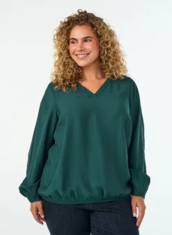 Bluse mit Balloneffekt und Chiffondetails