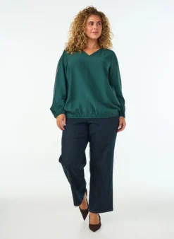 Bluse mit Balloneffekt und Chiffondetails