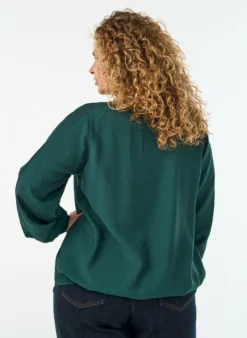 Bluse mit Balloneffekt und Chiffondetails