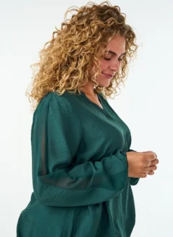 Bluse mit Balloneffekt und Chiffondetails