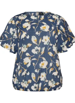 Bluse mit Ballonform und Flügelärmeln