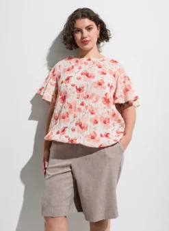 Bluse mit Ballonform und Flügelärmeln