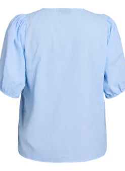 Bluse mit Bindeband und gepunkteter Textur