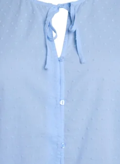 Bluse mit Bindeband und gepunkteter Textur