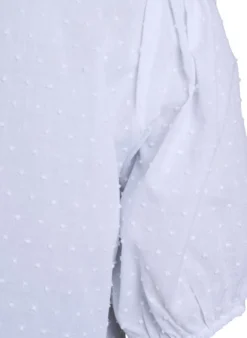 Bluse mit Bindeband und gepunkteter Textur