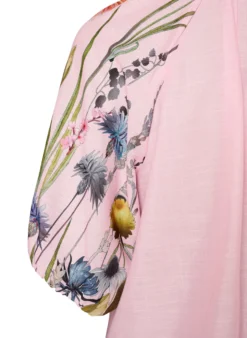 Bluse mit Bindedetail und geblümten Ärmeln
