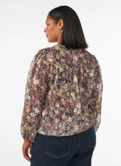 Bluse mit Blumenmuster und Ballonärmeln