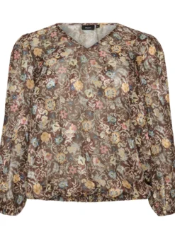 Bluse mit Blumenmuster und Ballonärmeln