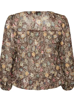 Bluse mit Blumenmuster und Ballonärmeln