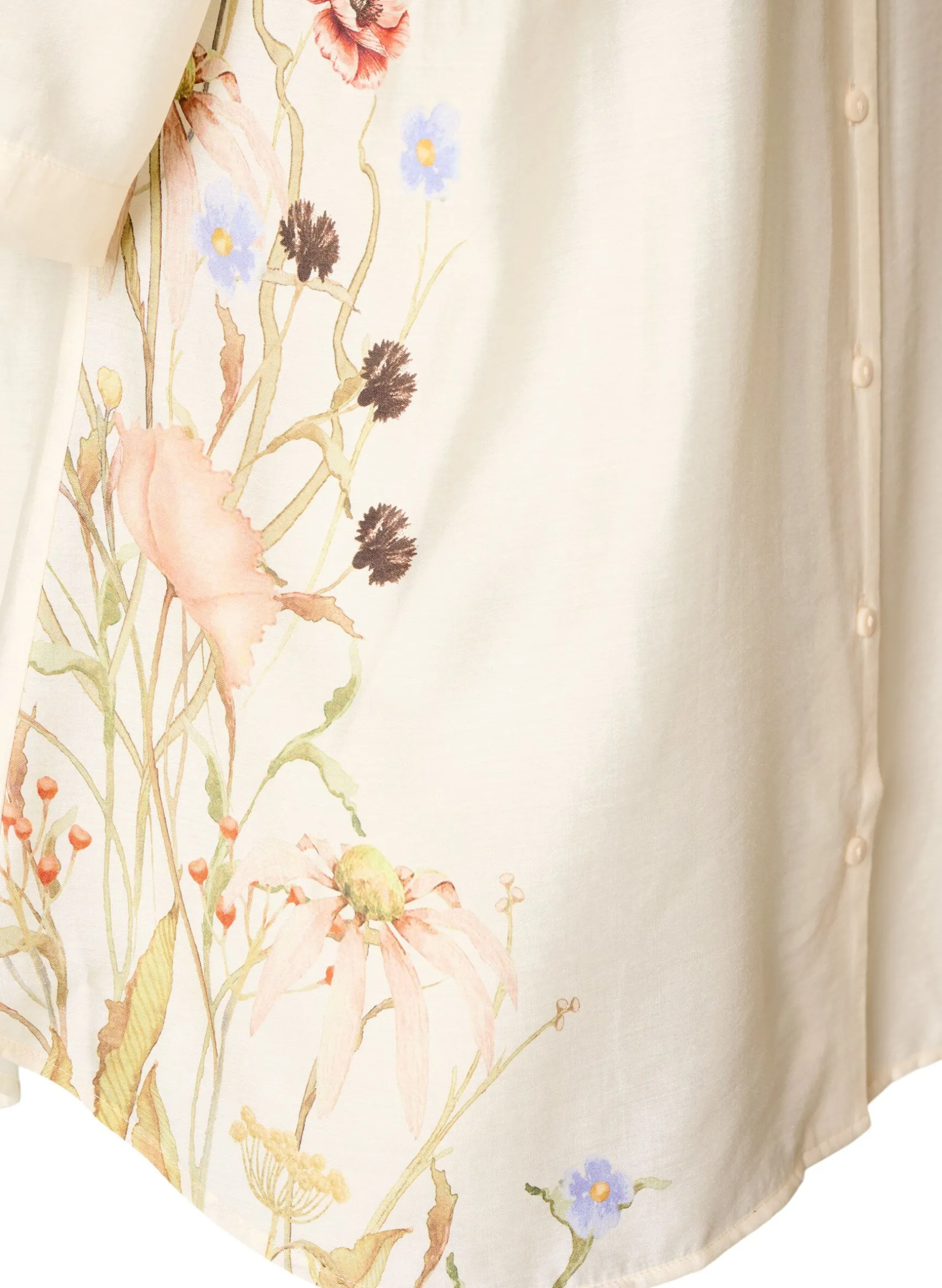 Bluse mit ellbogenlangen Ärmeln und geblümten Details