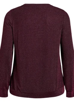 Bluse mit Fischgrätenmuster und Glitzerfaden