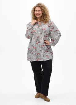 Bluse mit geblümtem Print und Bindedetail