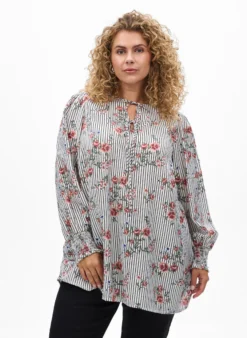 Bluse mit geblümtem Print und Bindedetail