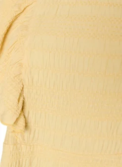 Bluse mit gesmokter Textur und Rüschenärmeln