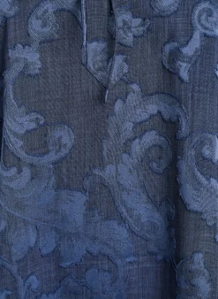 Bluse mit gewebter Struktur und V-Ausschnitt