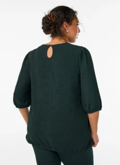 Bluse mit Glitzermuster und 3/4-Ärmeln