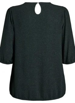 Bluse mit Glitzermuster und 3/4-Ärmeln