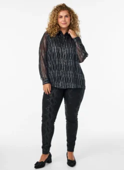 Bluse mit glitzerndem Muster