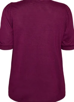 Bluse mit Knopfdetail und kurzen Puffärmeln