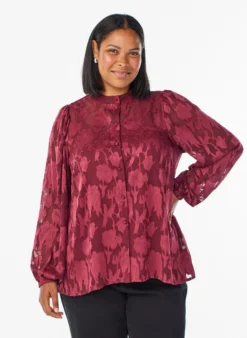 Bluse mit Knöpfen und Blumenmuster