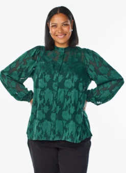 Bluse mit Knöpfen und Blumenmuster