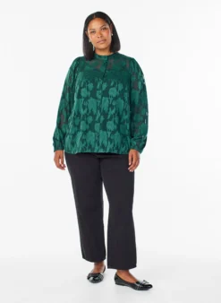 Bluse mit Knöpfen und Blumenmuster