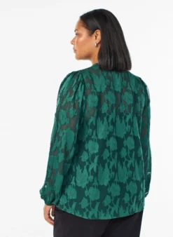 Bluse mit Knöpfen und Blumenmuster