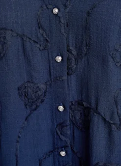 Bluse mit kurzen Ärmeln und 3D-Blütenmuster