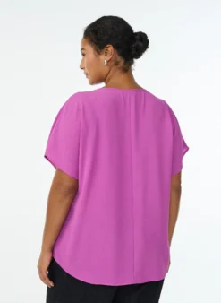 Bluse mit kurzen Ärmeln und Rundhalsausschnitt