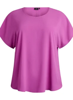 Bluse mit kurzen Ärmeln und Rundhalsausschnitt