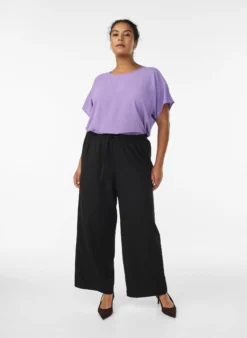 Bluse mit kurzen Ärmeln und Rundhalsausschnitt