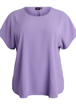 Bluse mit kurzen Ärmeln und Rundhalsausschnitt