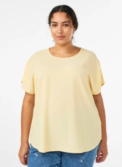Bluse mit kurzen Ärmeln und Rundhalsausschnitt
