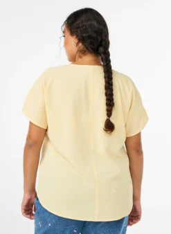 Bluse mit kurzen Ärmeln und Rundhalsausschnitt