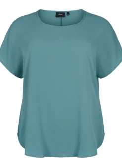 Bluse mit kurzen Ärmeln und Rundhalsausschnitt