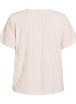 Bluse mit kurzen Ärmeln und Streifenstruktur