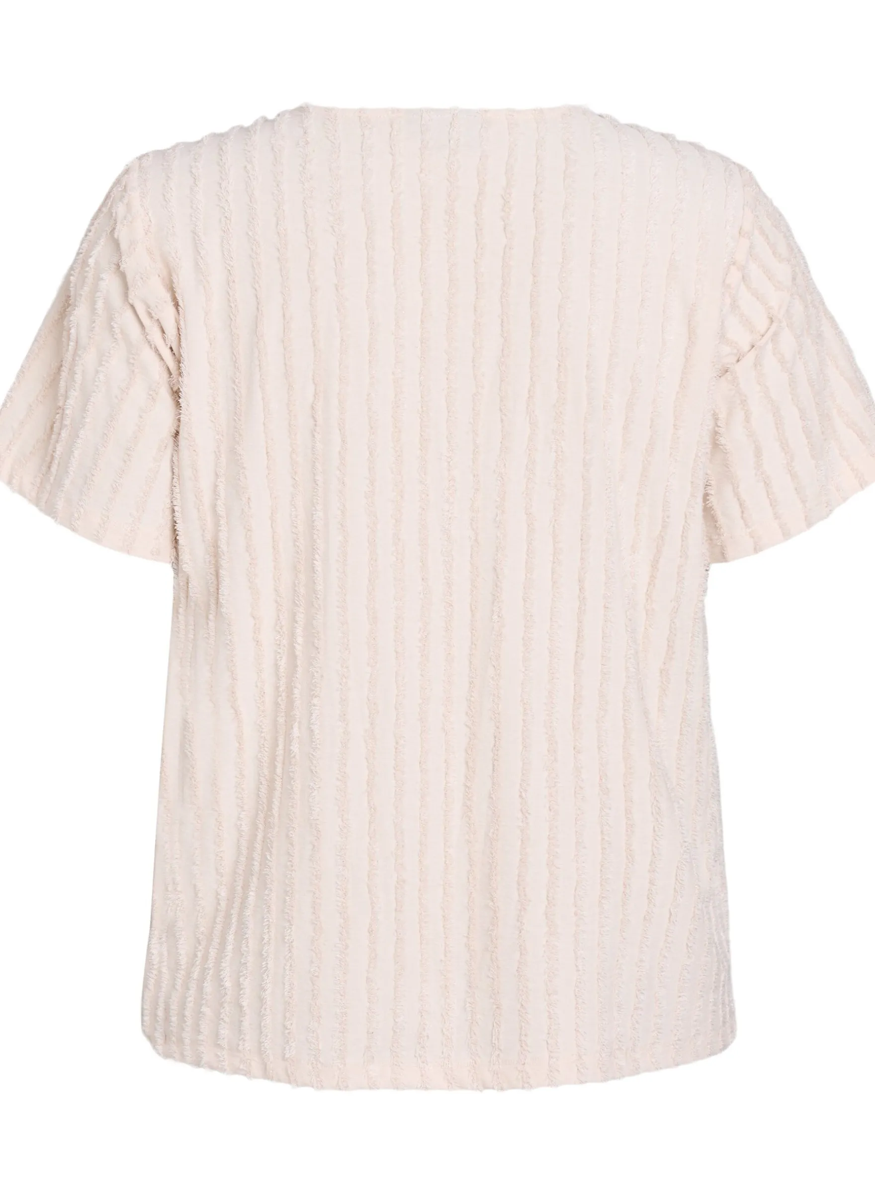 Bluse mit kurzen Ärmeln und Streifenstruktur