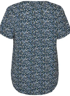 Bluse mit kurzen Ärmeln und V-Ausschnitt