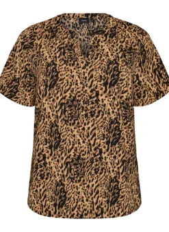 Bluse mit kurzen Ärmeln und V-Ausschnitt