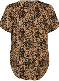 Bluse mit kurzen Ärmeln und V-Ausschnitt