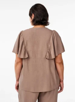 Bluse mit kurzen Rüschenärmeln