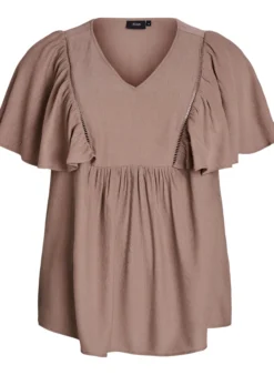 Bluse mit kurzen Rüschenärmeln