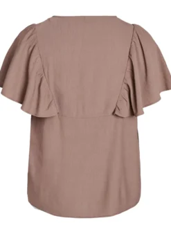 Bluse mit kurzen Rüschenärmeln