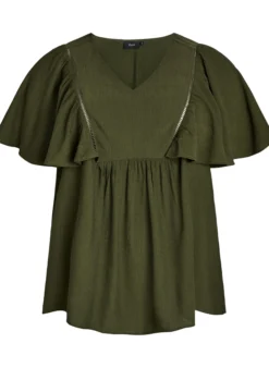 Bluse mit kurzen Rüschenärmeln